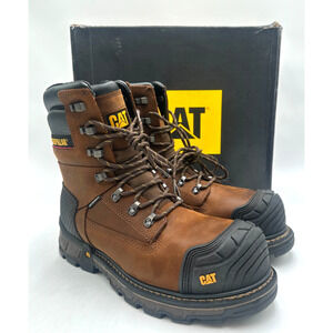 CAT ExcavatorXL 8'' WP NEW Men's Boot Brown/Black US Size 8.5 W